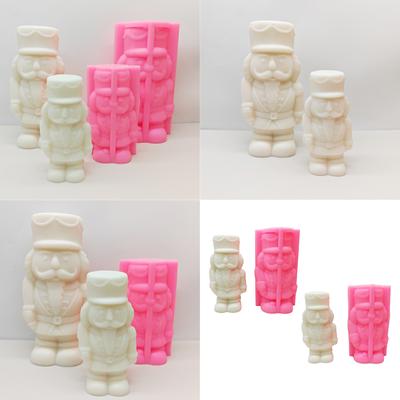 Christmas Nutcracker Soldier Silicone Mold Compact Nutcracker Solider Shaped Silicone Mold for Scented Candles Decors