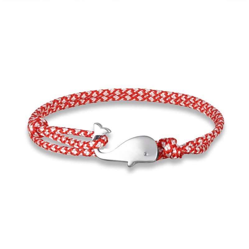Beach Vacation Tiny Whale Tail Bracelet Couple Men Women 550 Paracord Jewelry Wrap Metal Hooks Summer