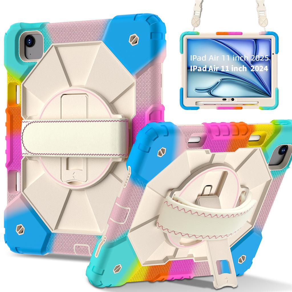 360stupňová všestranná ochrana! Multifunkční pouzdro na tablet Apple iPad Air 11 (2024)/ Vzduch 11 palců (M2)/ iPad Air 11 (2025)/ Vzduch 11 palců (M3)