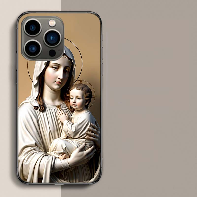 The Virgin Mary and the Baby Phone Case For Iphone 17 Air 15 Pro 14 Plus 16 Pro Max 17E 16E 12 13 Mini 11 Cover Cute Fundas