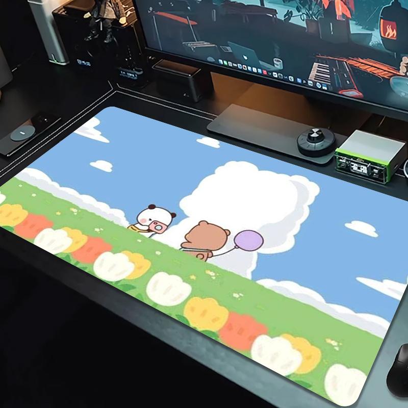 Bubu y Dudu Cartoon Color Mouse Pad Large Gaming Table Cushion Non-slip Laptop Tablet Big Mousepad XXL Mat Mini PC Playmat With Lock edge