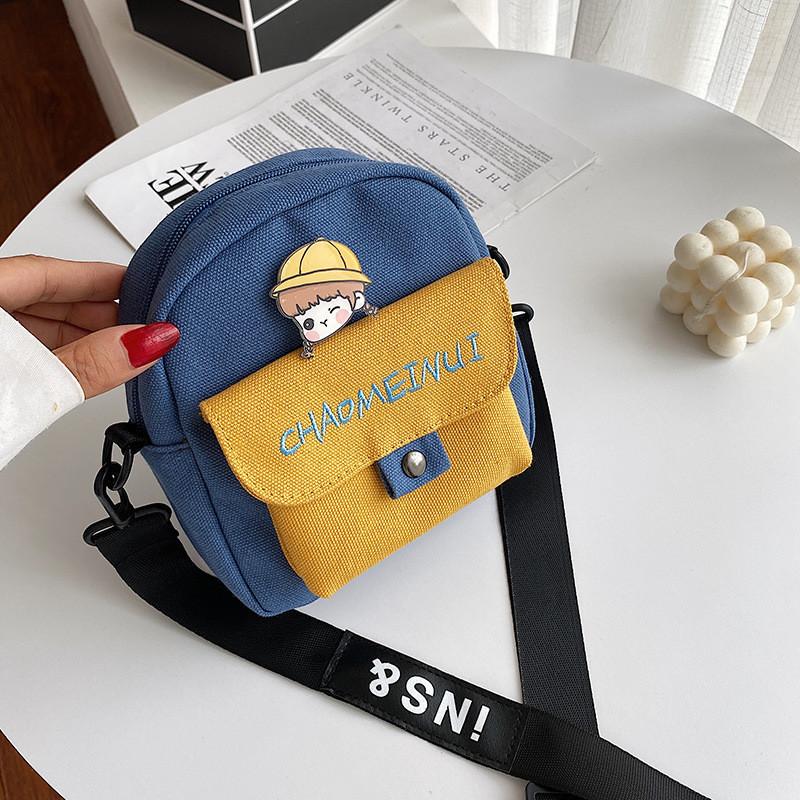 New Cute Girl Shoulder Bag Japanese Style Fashionable Canvas Bag Korean Version Colorful Small Size