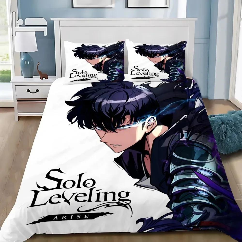 Anime 3piece 3D Printed Bedding Set SoloS LLeve Duvet Cover Pillowcase Single Twin Full Queen King Size for Boys Girls