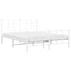 Vidaxl Metal Bed Frame with Headboard and Footboard, White, 150X200 Cm