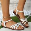 Fashion New Fashionable Women's Casual Flat Sandals Braided Design Popular Brown Color Comfortable Shoes for Everyday Wear Zapatos Mujer