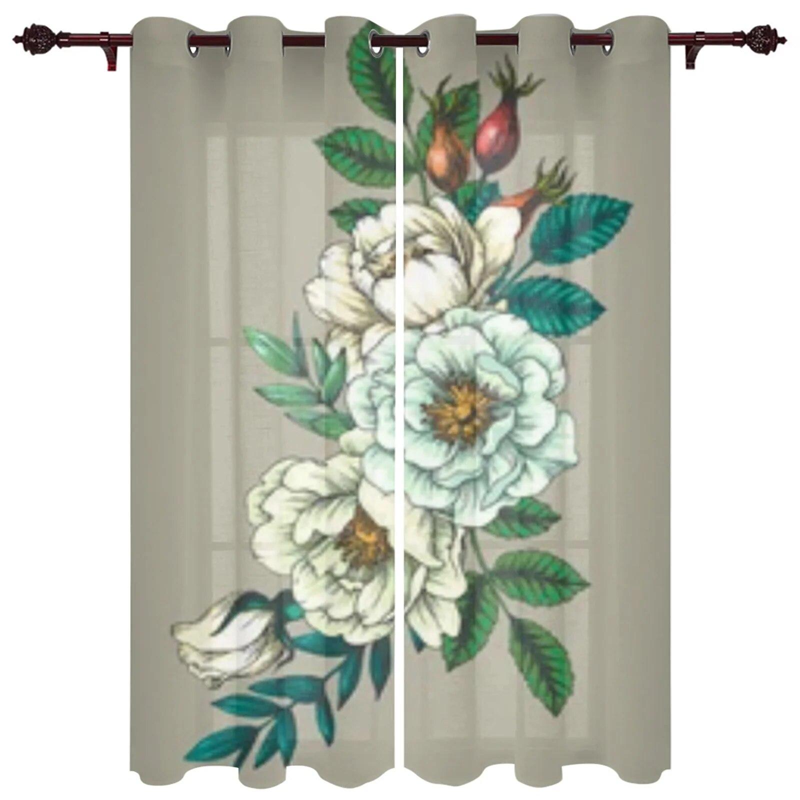 

Акварельные цветы и розы, оконные занавески для детской комнаты, домашние жалюзи, шторы для гостиной, спальни, оконные шторы