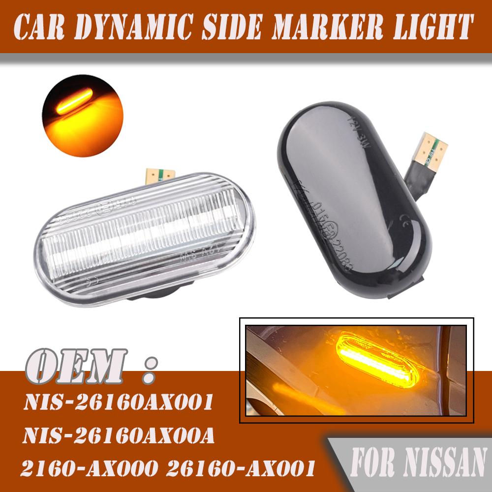 Car Side Marker Light Dynamic LED Turn Signal Light For Nissan Tiida C11 Note E11 NE11 Micra K12 NP300 Navara D40 Qashqai J10