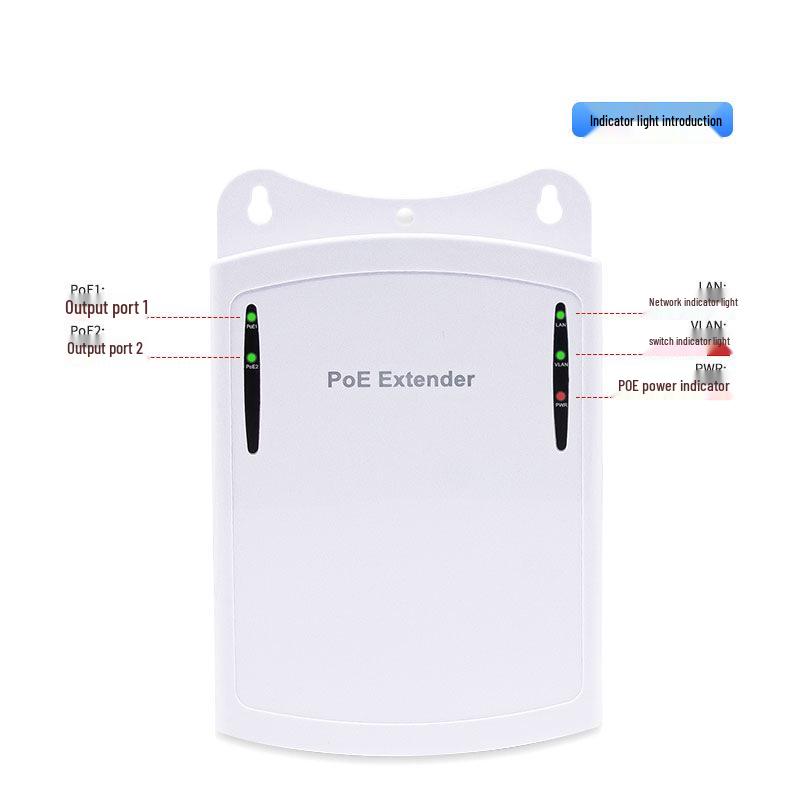 PoE Splitter Repeater: Outdoor AP Dual Output Cascading Extender