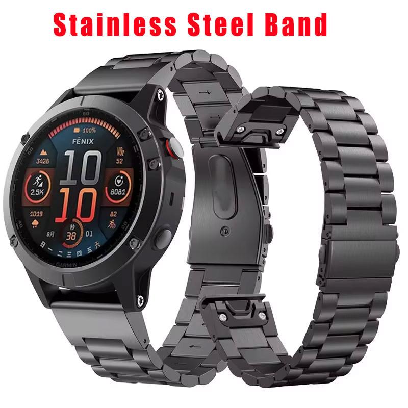 

Металлический ремешок для Garmin Fenix FE 8 7 7X Pro 6 6X Plus, ремешок из нержавеющей стали для Garmin Enduro 3 Tactix QuickFit 22/26 мм 22mm серебряный