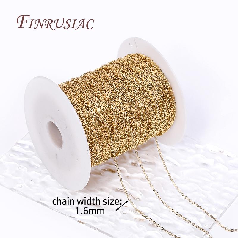 14K Gold Plated Spool Chains For DIY Handmade Jewellery Making Supplies Multi Styles Metal Bulk Chains Wholesale High Quality
