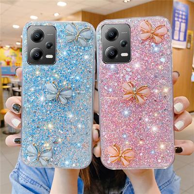 Glitter 3D Butterfly Soft Case Για Xiaomi Redmi Note 13 Plus 12 10 9 Pro 11S 10S 9S 13C 12C 10C POCO X3 X5 11 Lite Cover