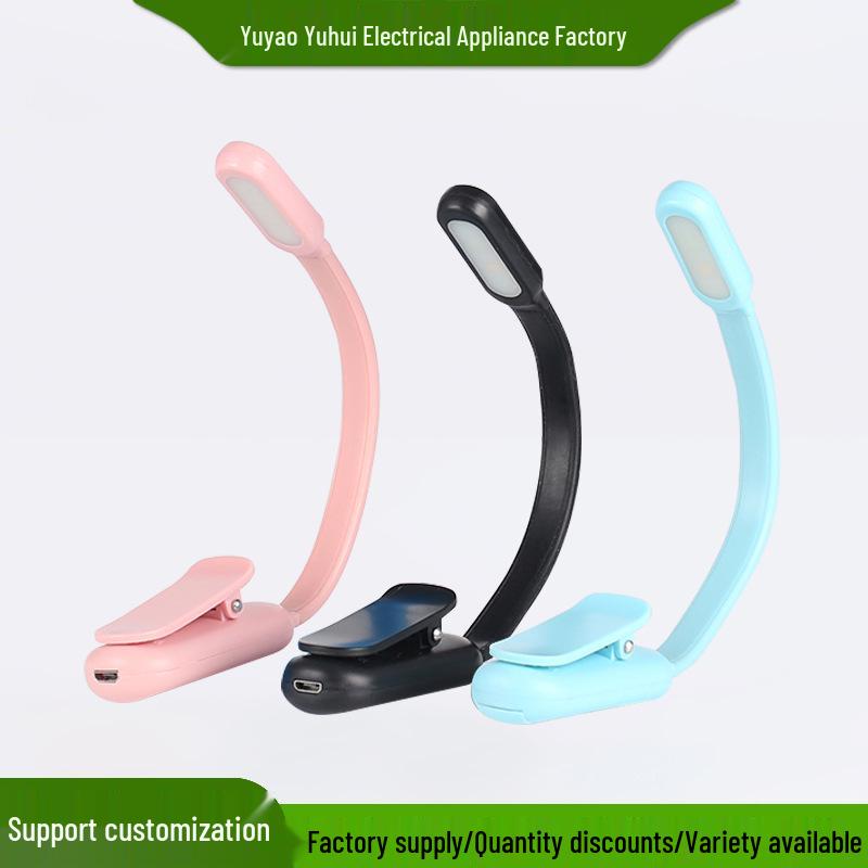 Dry Battery LED Clip-On Reading Light with Stepless Dimming and Eye Protection