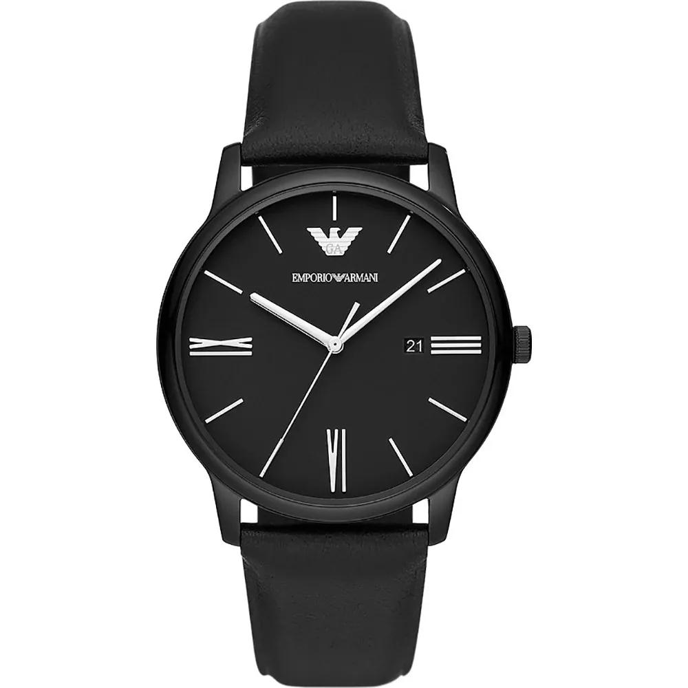 

Emporio Armani Minimalist Black Dial Black Leather Men s Quartz AR11573 чёрный