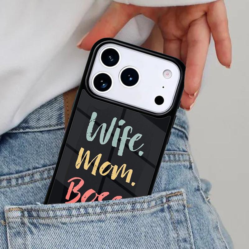 Wife Mom Boss Mum TPU Phone Case for iPhone 17ProMax 12 13 14 15 16e 17 Pro Max Plus Air Cover