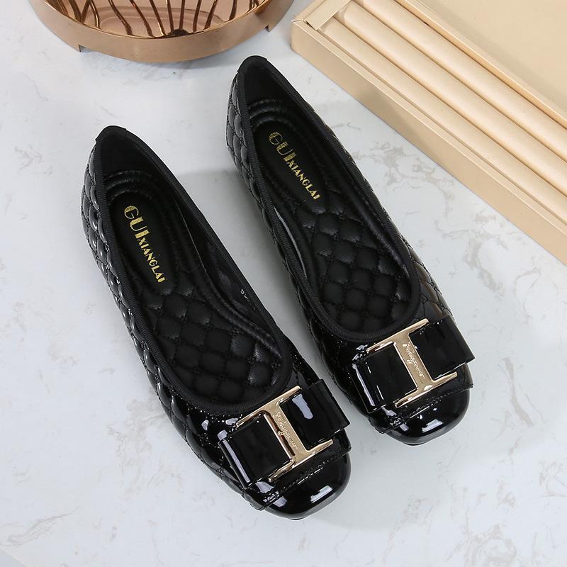 Fashion Flat Shoes for Women Spring and Autumn 2025 Square Toe Loafers Women's New Butterfly Bow Plus Size Shoe Ladies Zapatos De Mujer