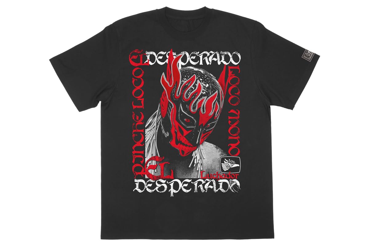 

New Japan Pro-Wrestling El Desperado x ROLLING CRADLE RED MASK T-Shirt, Size M, 6012102639