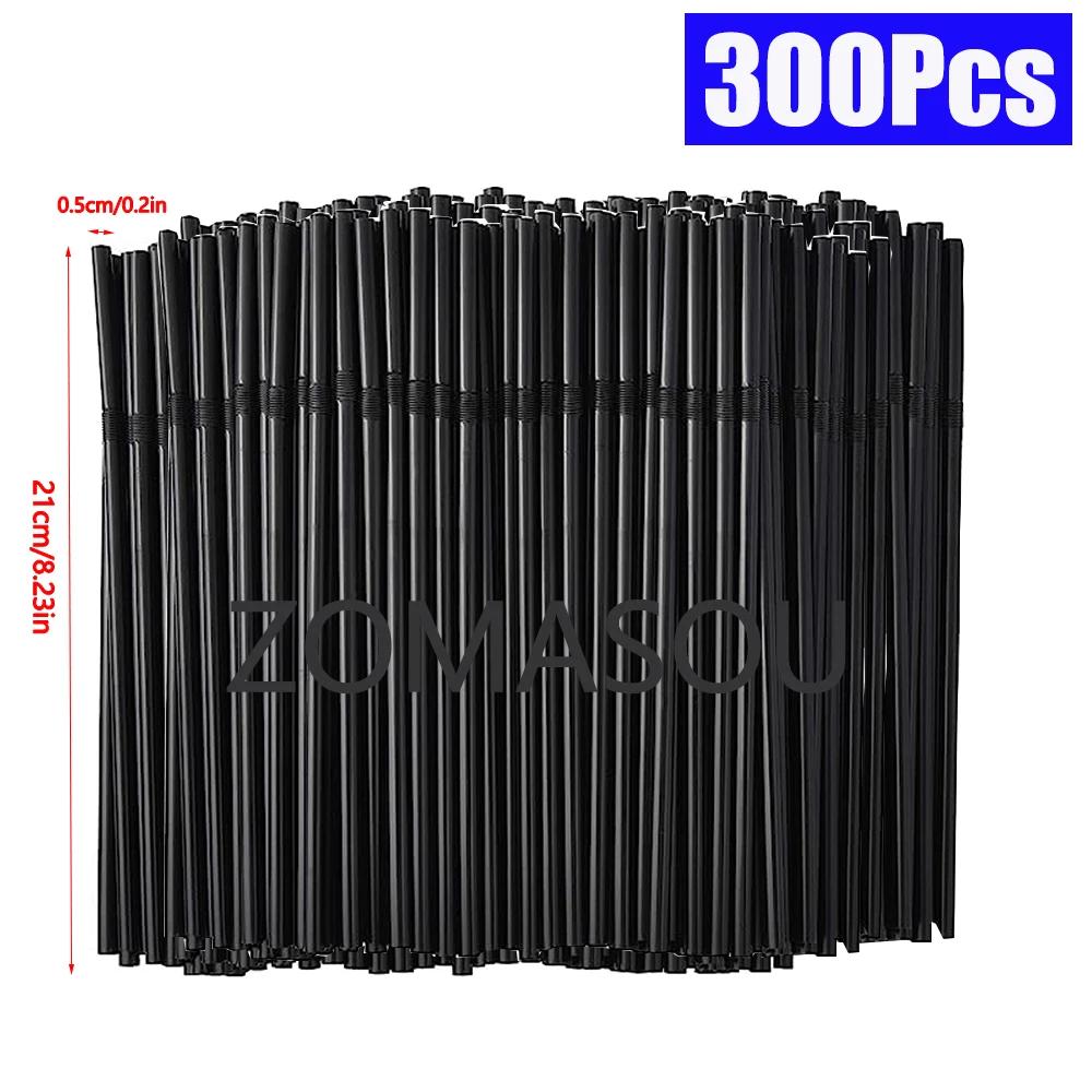 50-3000PCS Black&Colorful Drinking Straws Party Rietjes Kunststof Beverage Straw Milk Tea Kitchen Accessory Wholesale