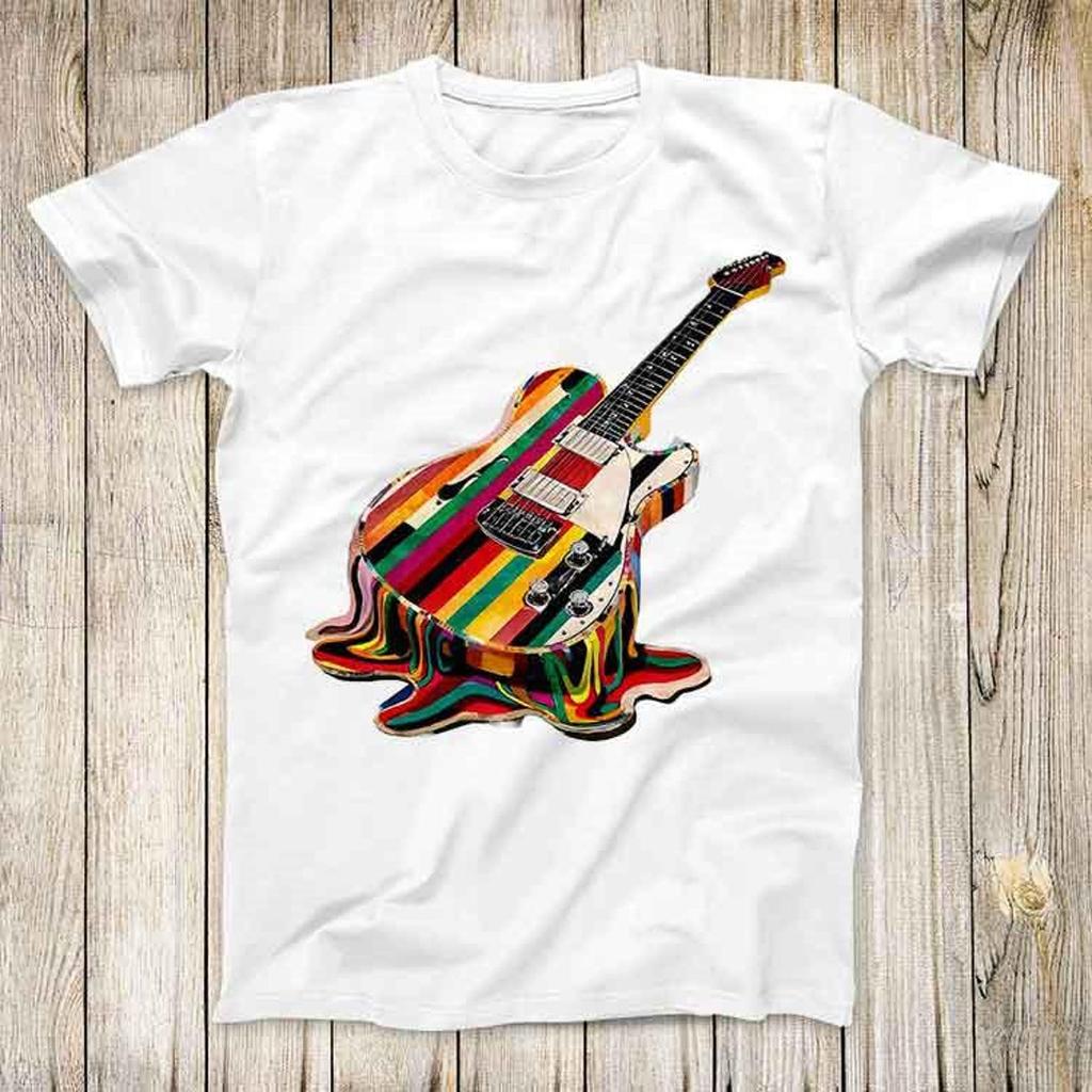 Melting Colorful Guitar Note Musician Top Tee Best Seller Birthday Gift Men Women Unisex T-Shirt 3240