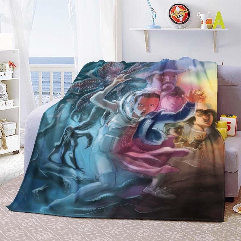 Heißer Film Stranger Things Deckenbezug Cartoon Flanelldecken für Betten Sofas Warmes Bettlaken Weiche Bettwäsche Zimmerdeko Fan-Geschenk