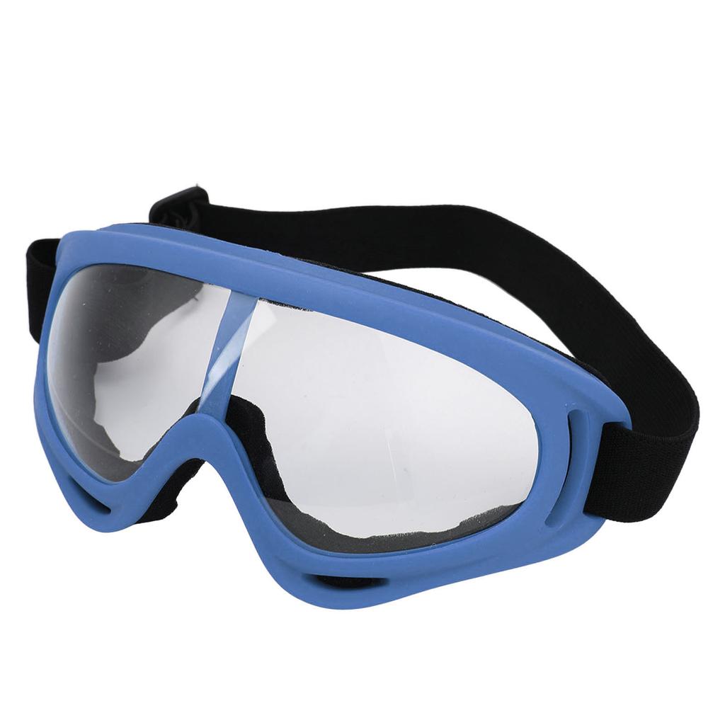Ski Goggles PC Transparent Lenses UV Protection Windproof Adjustable Headband Snowboard Glasses for Men Women Dark Blue Frame