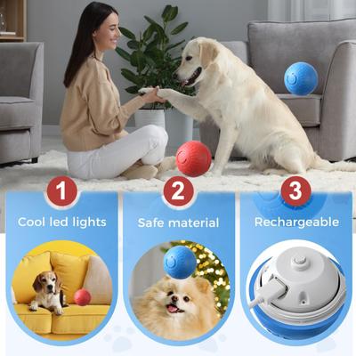 Etkileşimli Köpek Topu Oyuncağı Akıllı Zıplayan Elektrikli Titreşimli Evcil Hayvan Zıplama Topu USB Şarj Edilebilir Otomatik Hareket Eden Top Köpek Oyuncağı Köpekler Kediler için