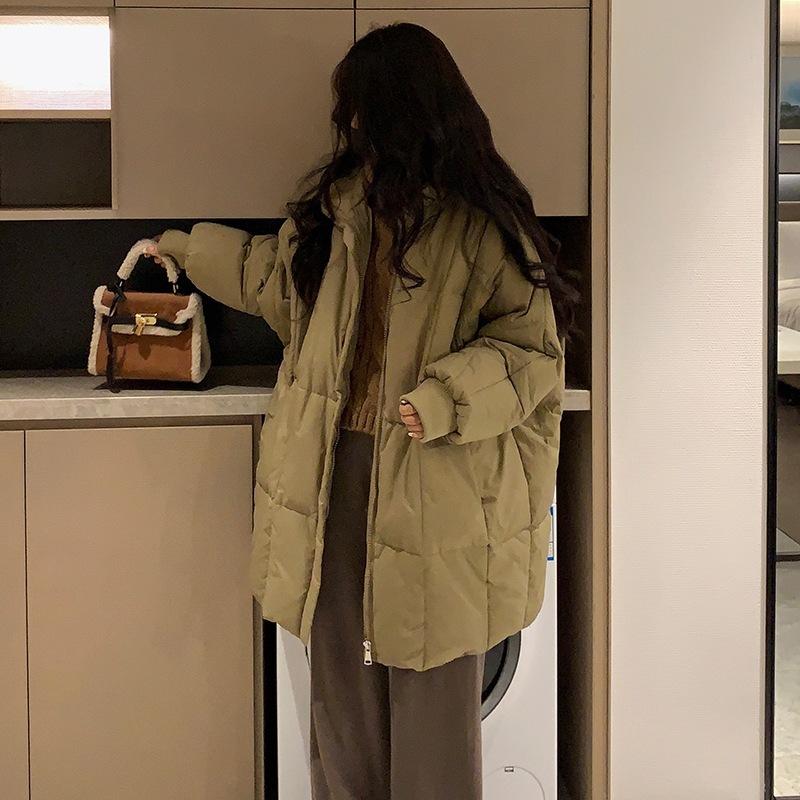 New down cotton-padded clothes large size women's winter long cotton-padded jackets thickened and loose knee-padded jackets