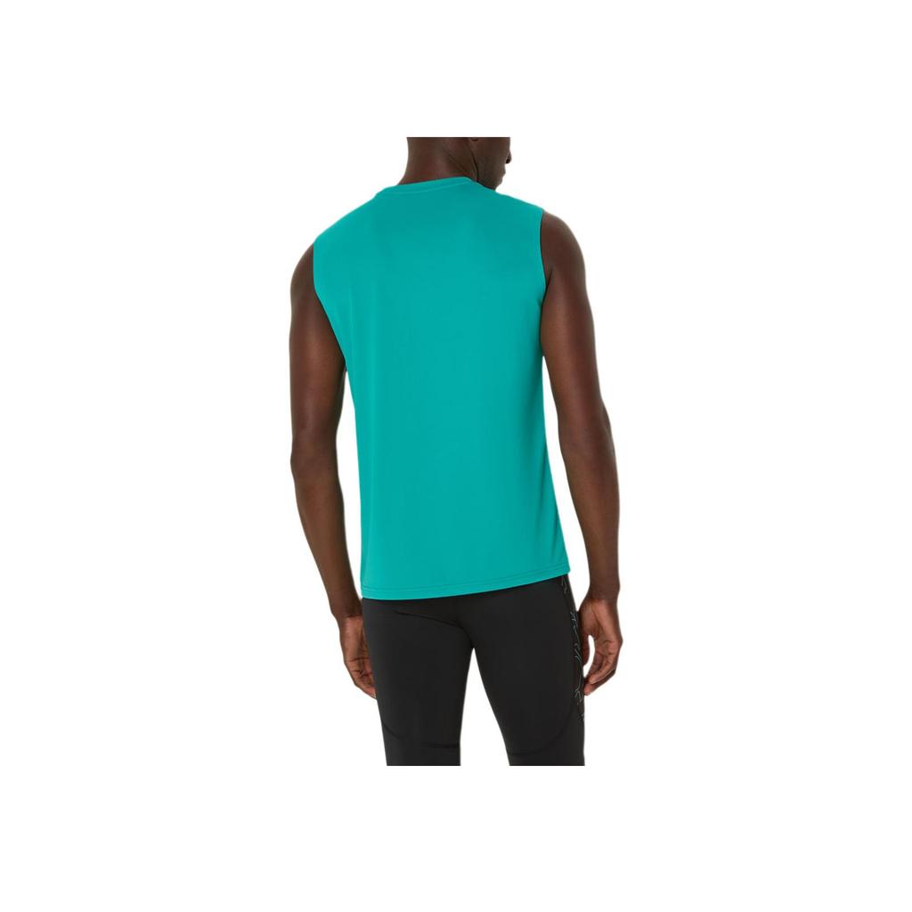 Asics Letter Sleeveless Round Neck Vest Men tops Blue-Green 2091A743-414