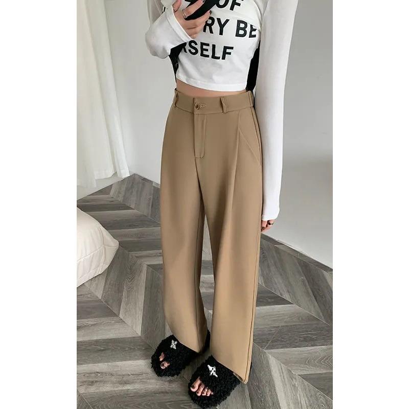 

Широкие брюки для женщин на весну и осень. Свисающие прямые брюки с высокой талией. Повседневные брюки в пол для женщин. 2XL