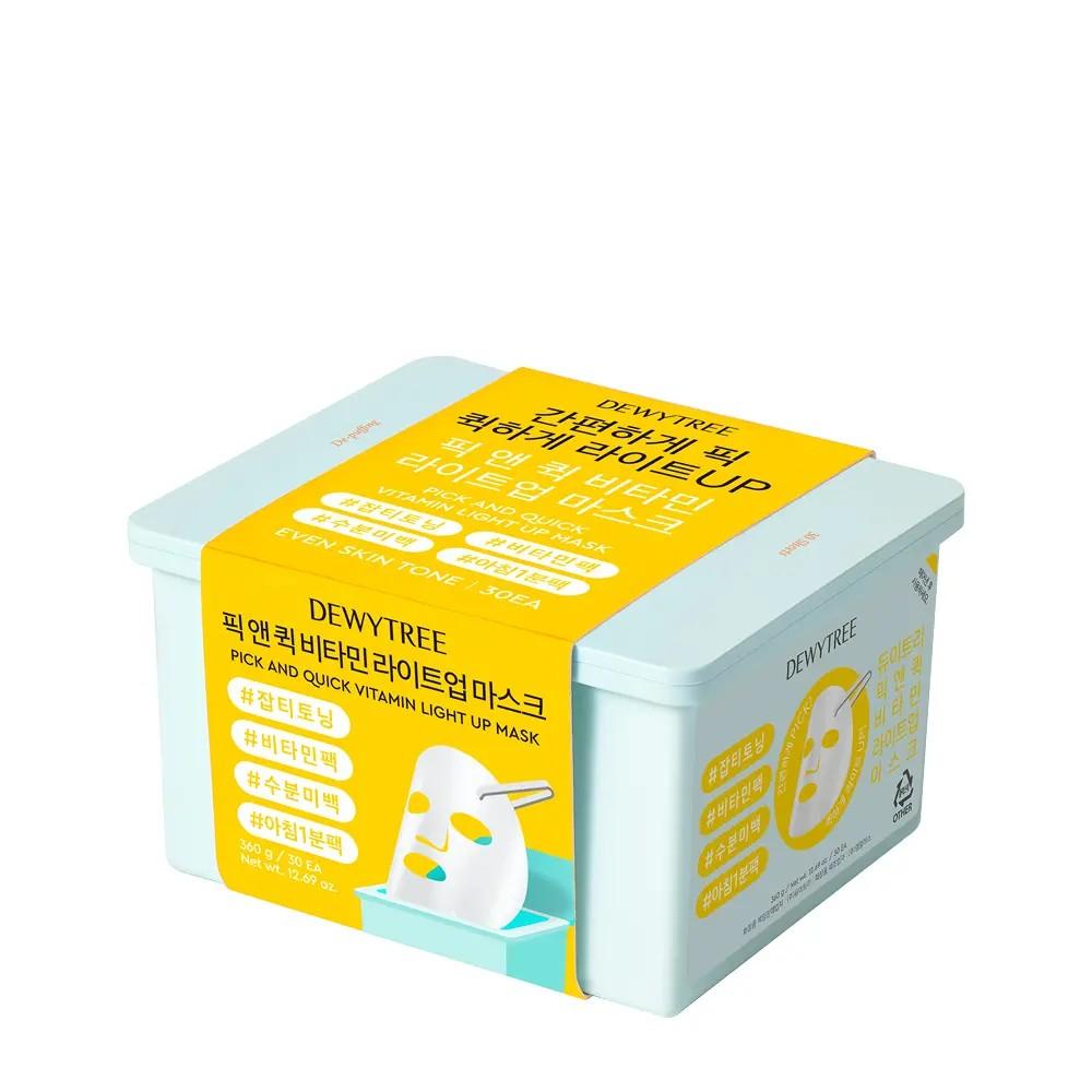 

Dewytree Pick & Quick Daily Sheet Mask 30 Sheets (Makeup Boost / Calming Full / Moisture Full / Morning Puff / Vita Light Up) Vita Light Up
