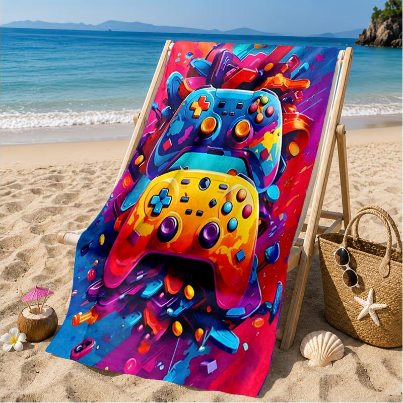 Electric Gaming control Beach Towel, Microfiber Beach Towel, Perfect For Pool, Beach, Travel, Home Decor Beach Party Fan gifts