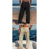 Men Thin Linen Cotton Straight Casual Long Trousers For Daily Beach Wear