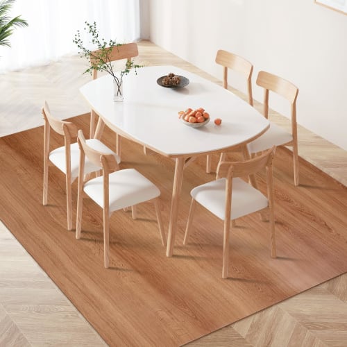 Marvelux Wood Grain Dining Mat, 240x180cm, Water-Repellent, 1.6mm Thick, Easy-Cleaning PVC Mat, Wipeable, Stylish Dining Table Mat, Compatible with Un