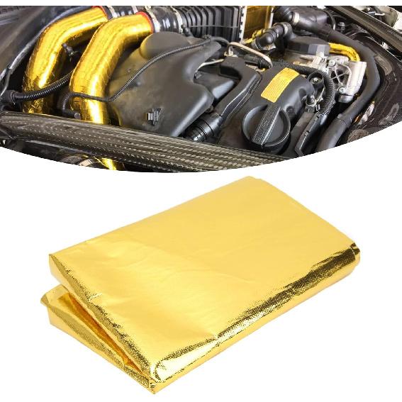 Heat Barrier Reflect Sheet, Self Adhesive High Temp Heat Wrap, Heat Reflective Adhesive Backed Roll, Thermal Insulation Blanket for Automotive Hose ,