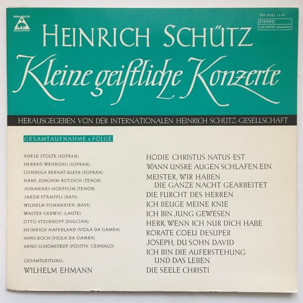 LP Record WILHELM EHMANN  Schutz Kleine Geistliche Konzerte  BM30SL1314 BARENREITERMUS Germany Classical Used