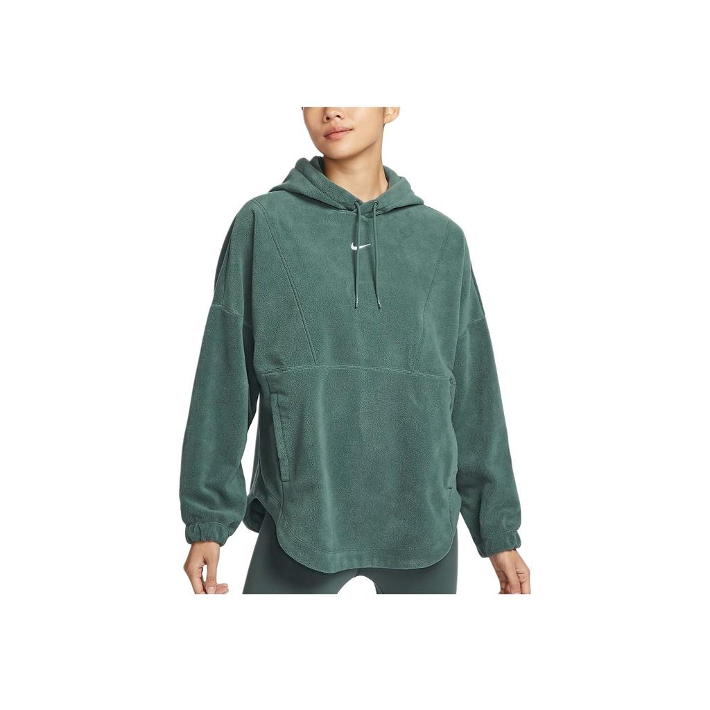 Nike Therma-Fit One Oversize Soft Comfortable Hooded Warm Sweatshirt Women Sweatshirt Green White FV8077-338