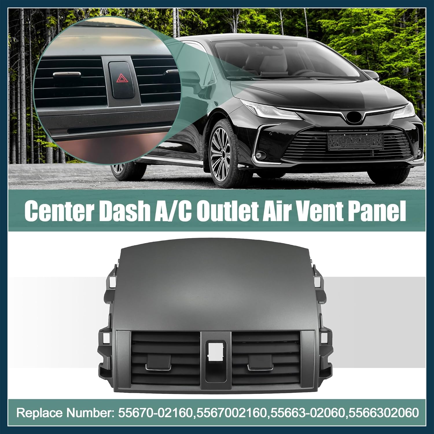 

Center Dash A/C Air Vent Outlet Panel for Toyota Corolla 08-13 55663-02060 55670-02160 Car Automotive Dashboard Duct Outlet Vent Grille Panel
