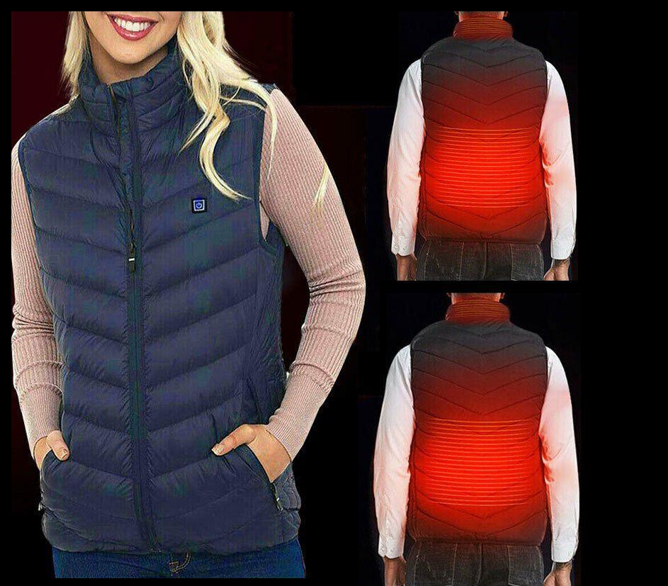 Comfortable Women Mens Electric Vest Heated Cloth Jacket Usb Powered Body Warmer