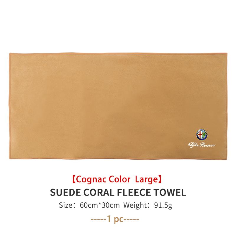 Absorbent Car Towel Coral Velvet Car Cleaning Cloth Accessories For Alfa Romeo 159 Giulietta 156 147 Giulia Mito GT Stelvio