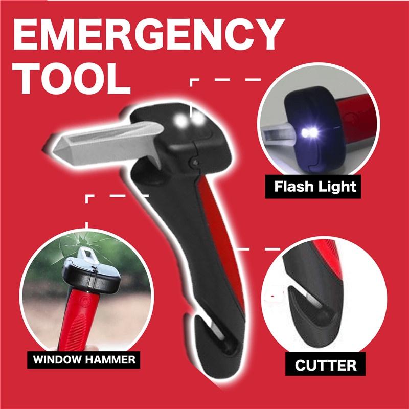 Car Safety Hammer Handle Seatbelt Cutter, and Emergency Window Glass Breaker Escape Tool