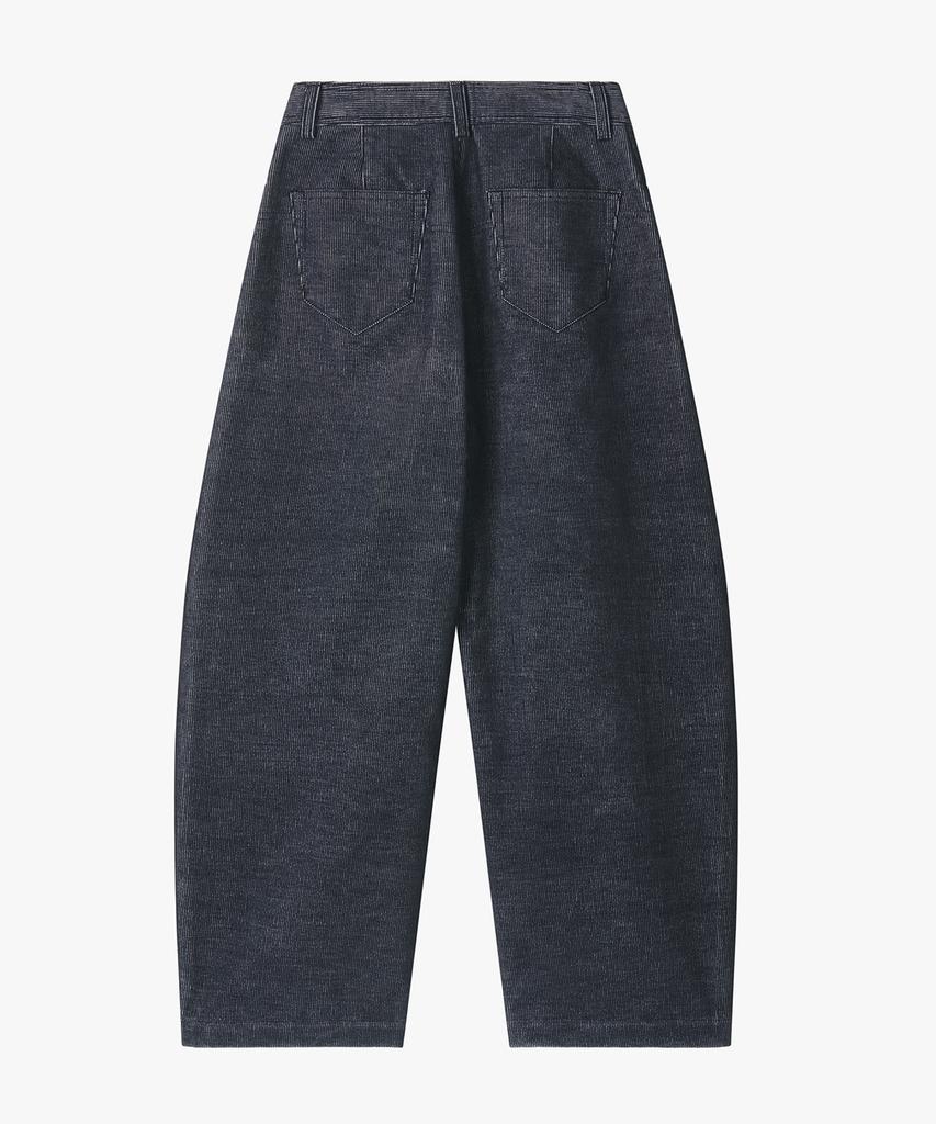 Gilyeong Denim Corduroy Barrel Pants_Navy