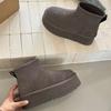Snow boots thick-soled winter new deep low tube elastic boots wool heightening warm cotton shoes women's shoes