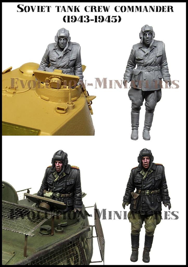 Evolution Miniatures Comandant de tanc sovietic aplecat din trapă Kit de rășină 1/35 1943-1945 EM-35245
