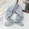 INS Baumwoll-Leinen Quadratisches Tuch Kirschblüten-Blumenmuster Halstuch Damen Foulard Kopftuch Damen Hijab Bandanas 68cm Quadratisches Tuch