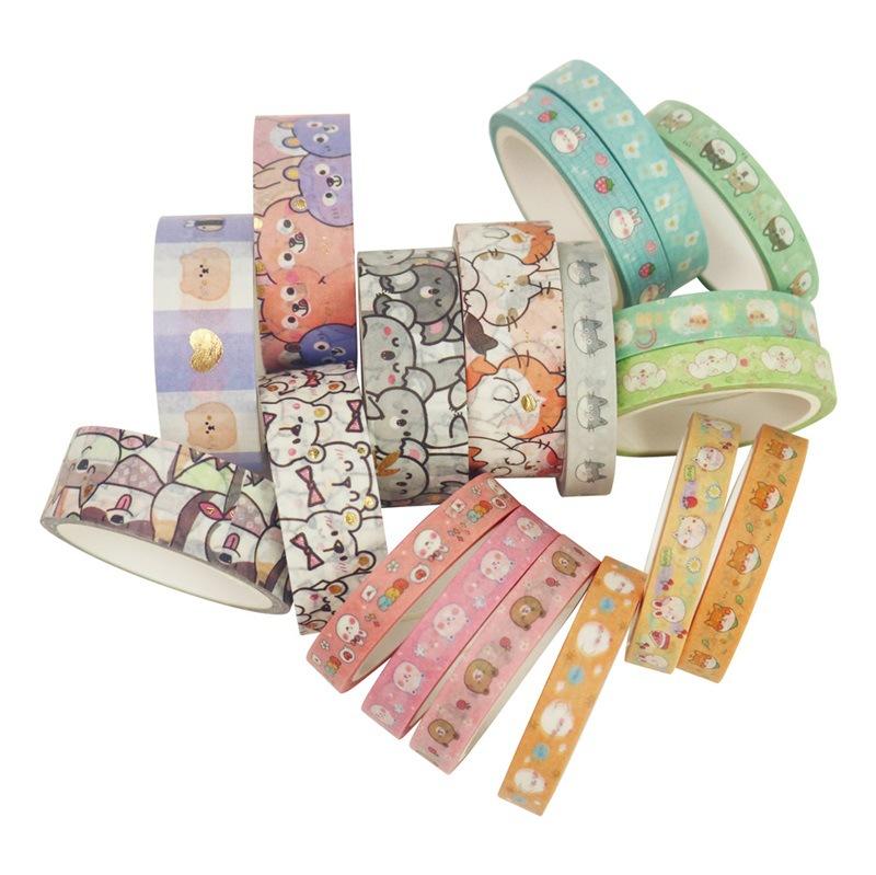 18 Stück/Set Kawaii Tiere Gesicht Cartoon Washi Tape Set Masking Tapes Scrapbooking DIY Journal Schreibwaren Schulbedarf Geschenk
