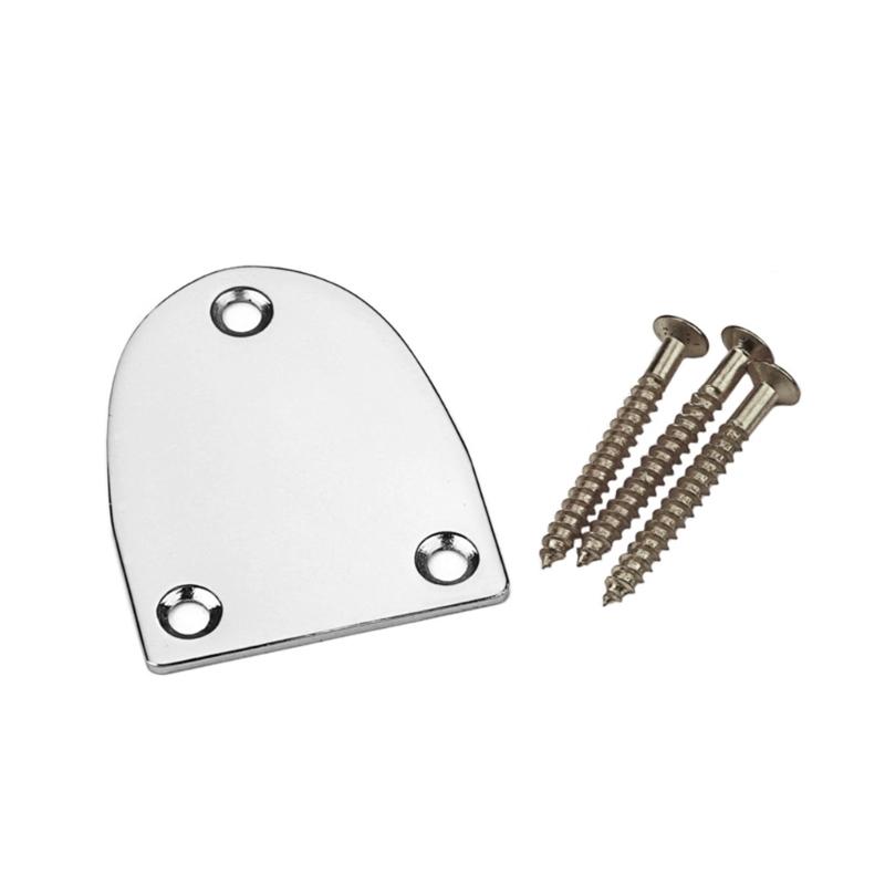 Metal Guitar Neck Plate 3 Hole Guitar Neck Joint Board Mounting Plate Electric Guitar Bass Replacement Parts Durability 1