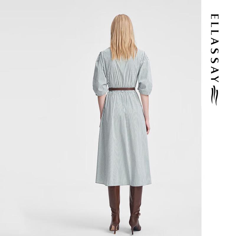 ELLASSAY Women's Striped Cotton Blend Shirt Dress EWW351Y01100