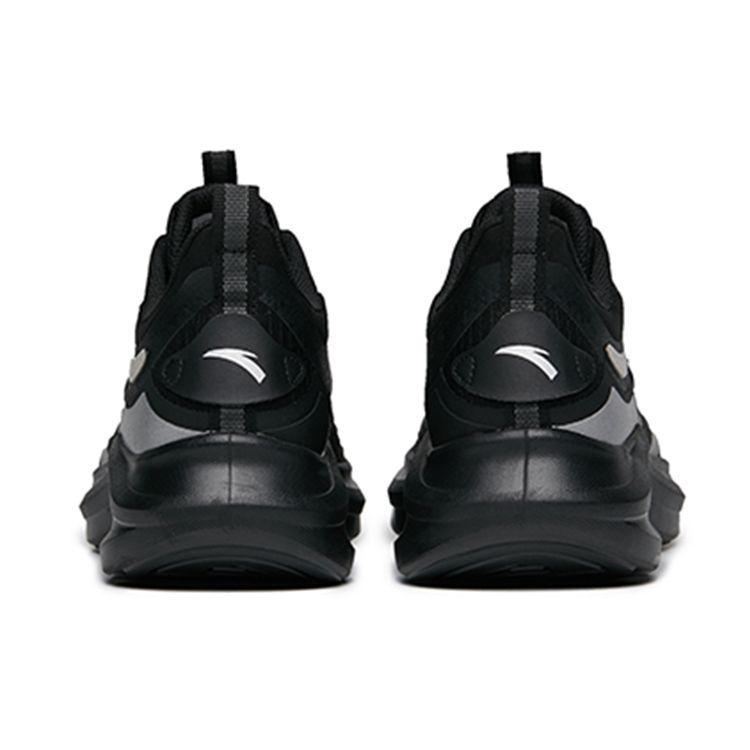 Anta Running Series Shock Absorption Non-Slip Durable Low-Top Running Shoes Women Sneaker Black Silver 922235520-4