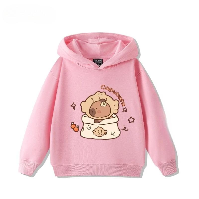 Kinder Marken Kapuzenpullover Niedliche Capybara Pullover Outdoor Sport Modische Lässige und Lockere Oberteile für Jungen und Mädchen