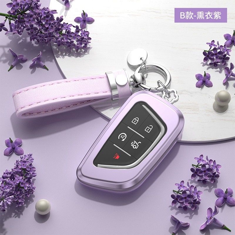 Car Key Case For Cadillac Key Pouch Xt5/Xts/Ct5/Ct6/Xt4/Xt6/Atsl Full Coverage High-End Shell Buck Cover Goddess