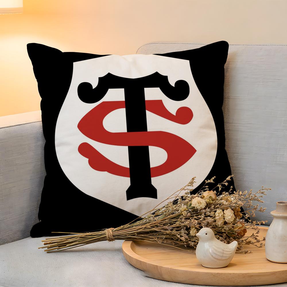Cushion Cover The Stade Toulousain Square  Linen  SkinFriendly Soft Decorative Case for Sofa Home Decor Pillow cover